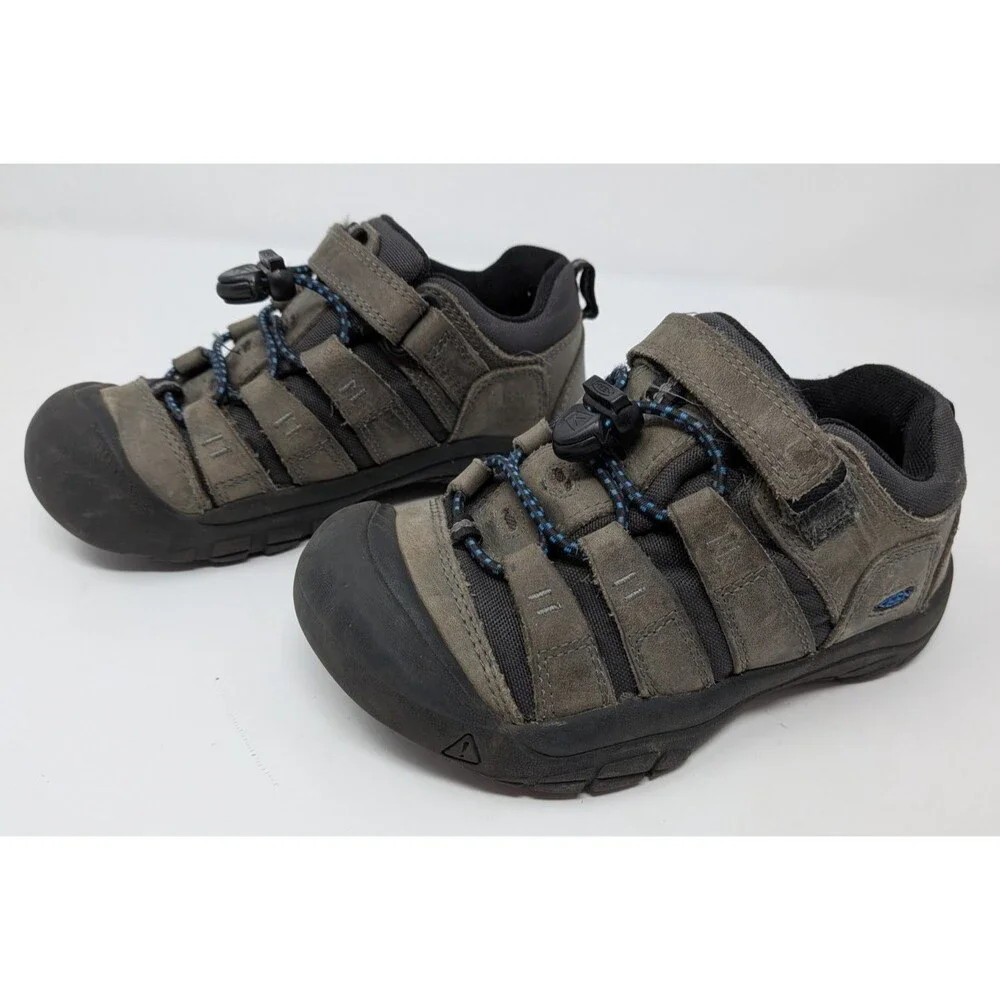 KEEN Newport Kids Size 13 Gray Leather Closed Toe Sport Sandals Adjustable